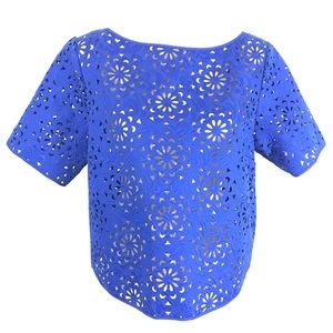 Banana Republic laser floral cut crop top .
